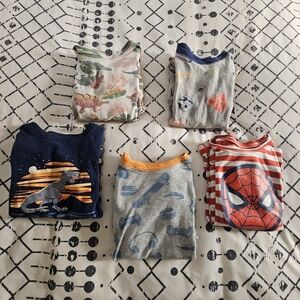 SOLD--Gap Organic Cotton Shorts Marvel Star Wars Dinosaurs Pajama Sets, Size 6